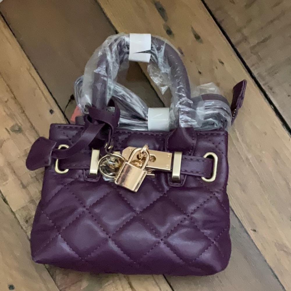 Badgley Mischa Mini Quilted Purple Handbag - New